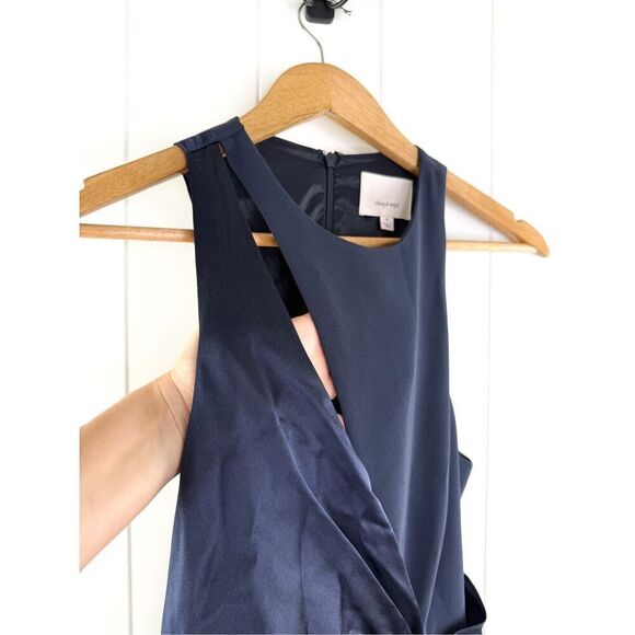 Cinq à Sept Clemence Neck Detail Gown In Navy Size 4 Silk Blend $795 - Picture 8 of 13